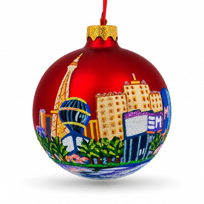 Las Vegas, Nevada Glass Ball Christmas Ornament 3.25 Inches