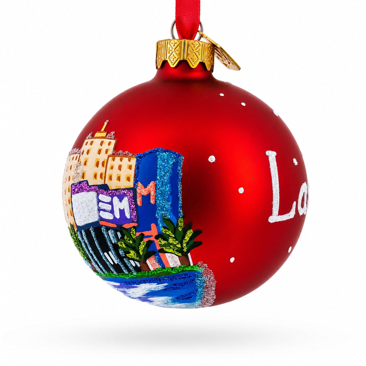 Las Vegas, Nevada Glass Ball Christmas Ornament 3.25 Inches