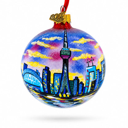 CN Tower, Toronto, Canada Glass Ball Christmas Ornament 3.25 Inches