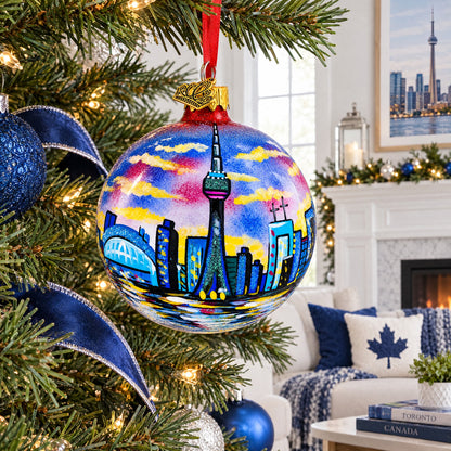 CN Tower, Toronto, Canada Glass Ball Christmas Ornament 3.25 Inches