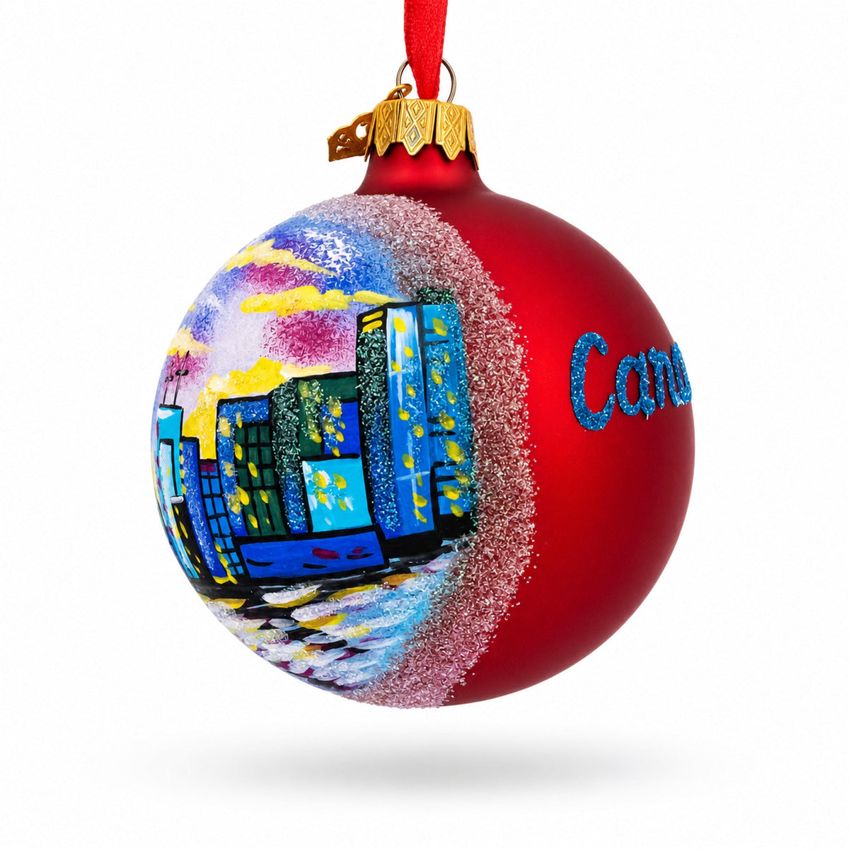 CN Tower, Toronto, Canada Glass Ball Christmas Ornament 3.25 Inches