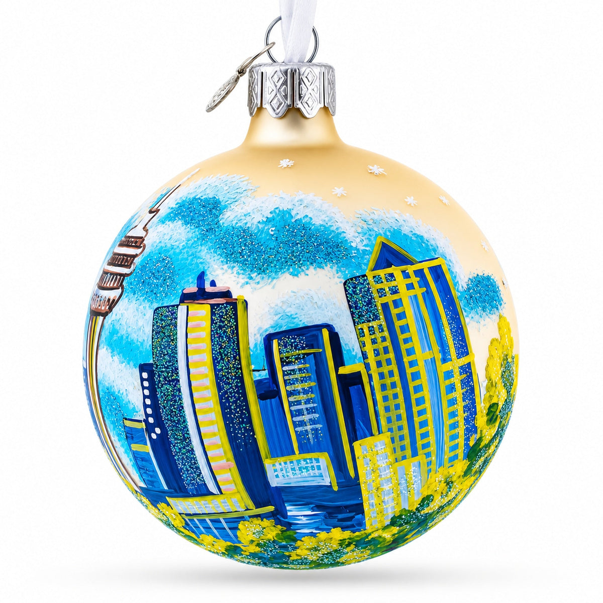 Seattle, Washington Glass Ball Christmas Ornament 3.25 Inches