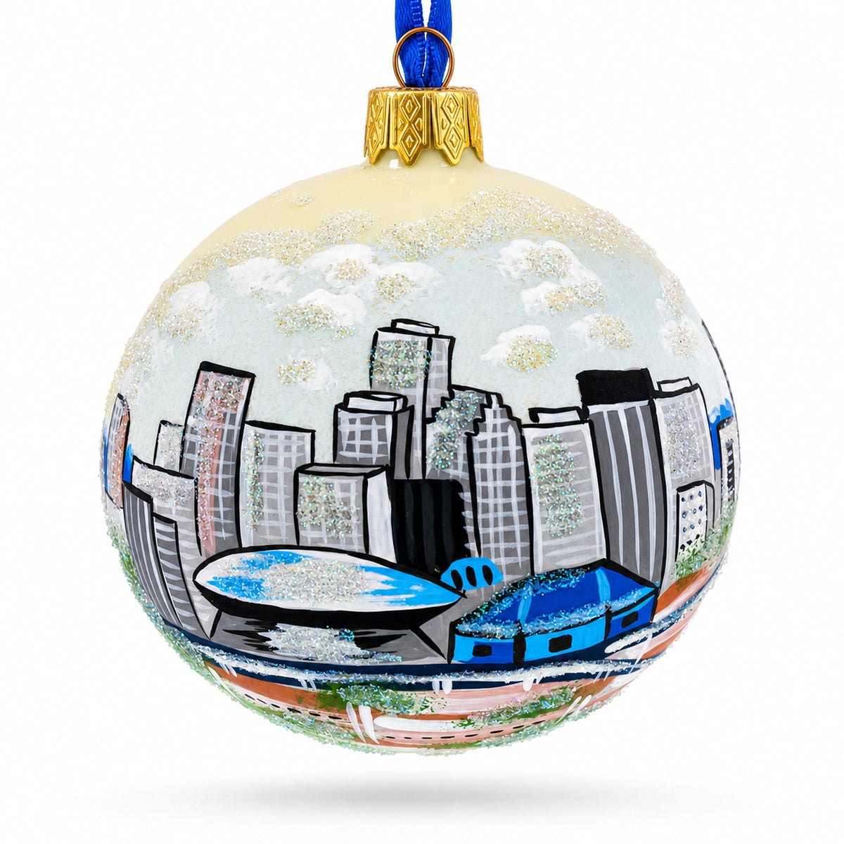 New Orleans, Louisiana Glass Ball Christmas Ornament 3.25 Inches