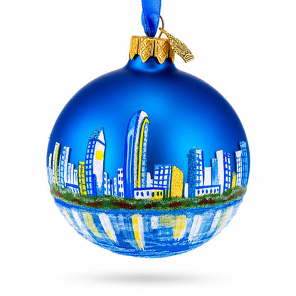 San Diego, California Glass Ball Christmas Ornament 3.25 Inches
