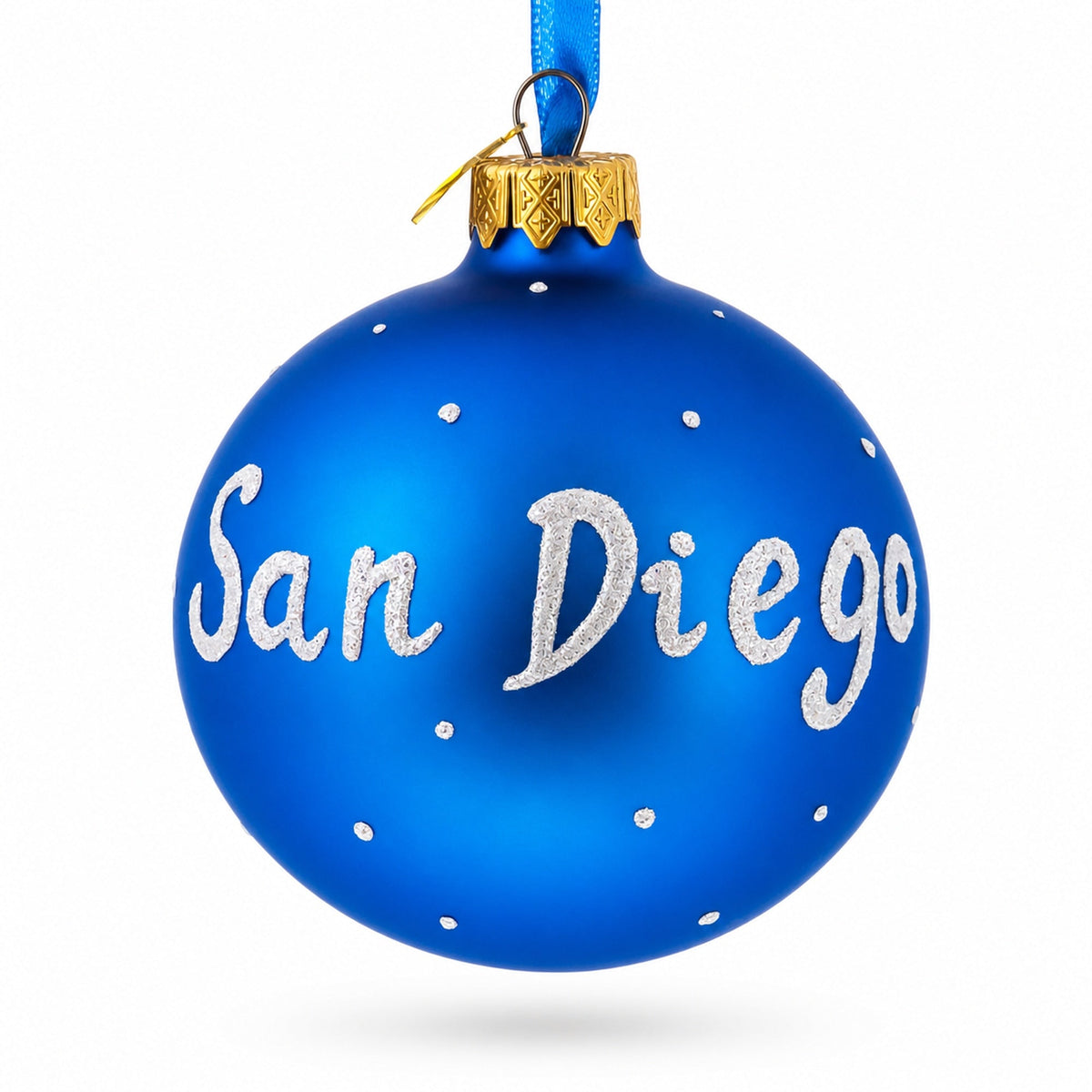 San Diego, California Glass Ball Christmas Ornament 3.25 Inches