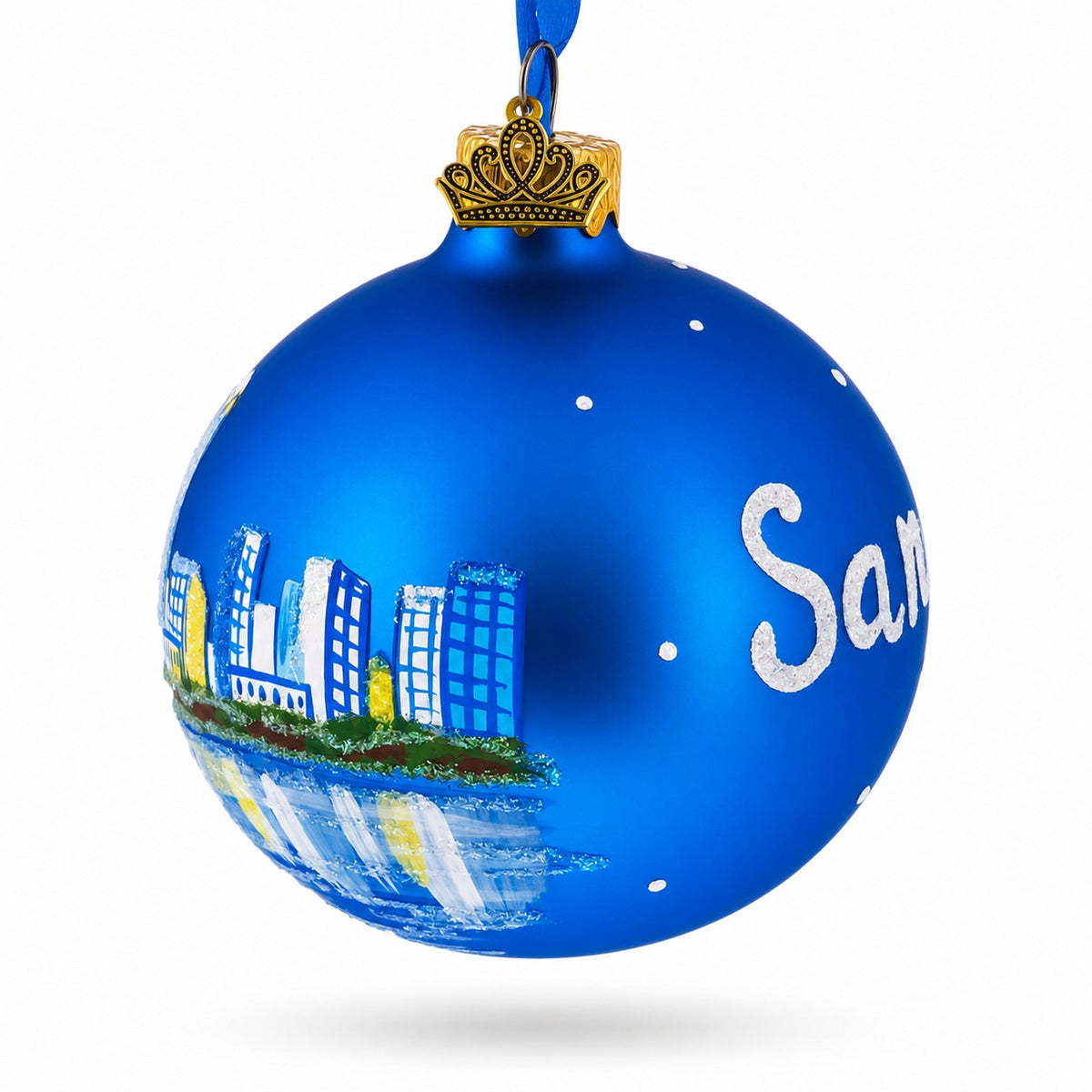 San Diego, California Glass Ball Christmas Ornament 3.25 Inches