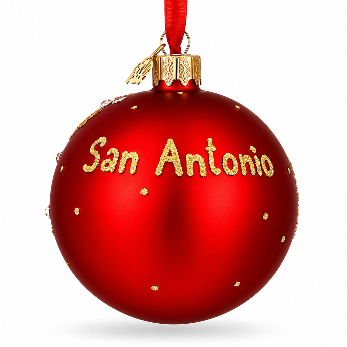 The Alamo, San Antonio, Texas Glass Ball Christmas Ornament 3.25 Inches