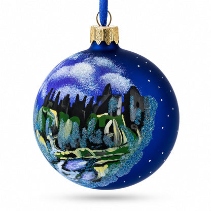 Castle in Ireland Glass Ball Christmas Ornament 3.25 Inches