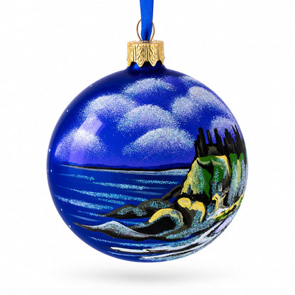 Castle in Ireland Glass Ball Christmas Ornament 3.25 Inches