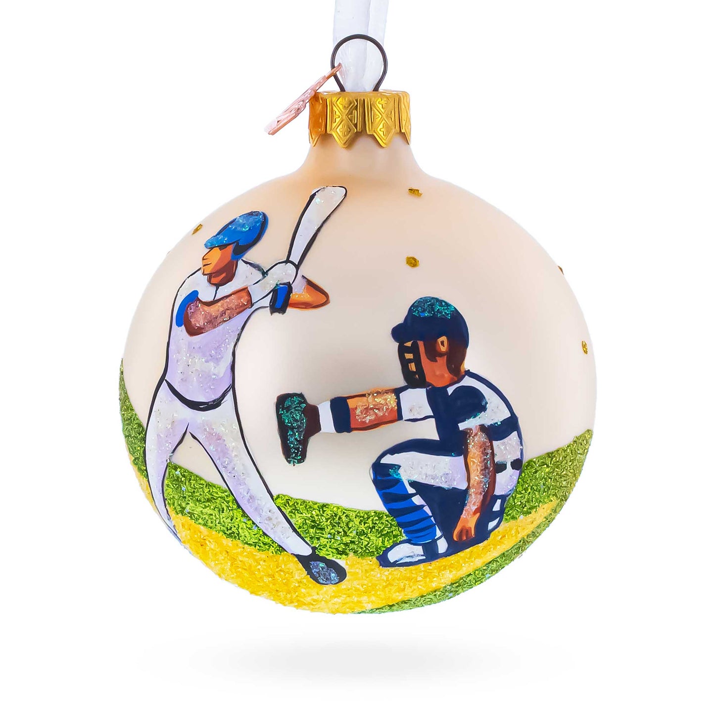 Baseball Glass Ball Christmas Ornament 3.25 Inches