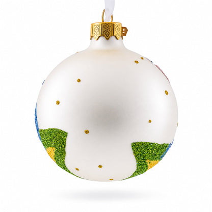 Baseball Glass Ball Christmas Ornament 3.25 Inches