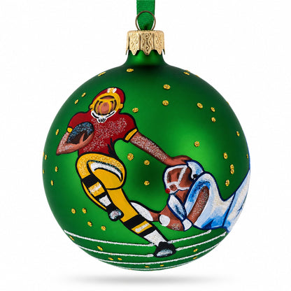 American Football Glass Christmas Ornament 3.25 Inches
