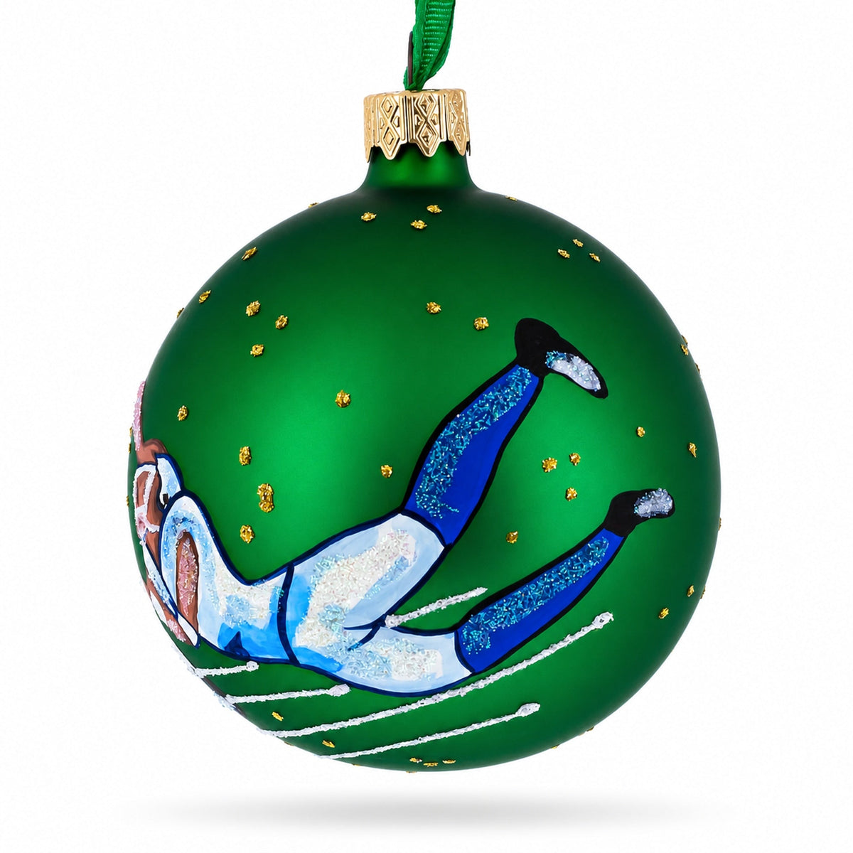 American Football Glass Christmas Ornament 3.25 Inches