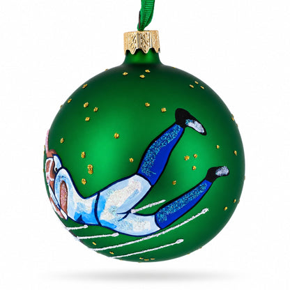 American Football Glass Christmas Ornament 3.25 Inches