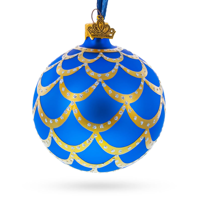 1900 Kelch Pine Cone Royal Glass Christmas Ornament 3.25 Inches