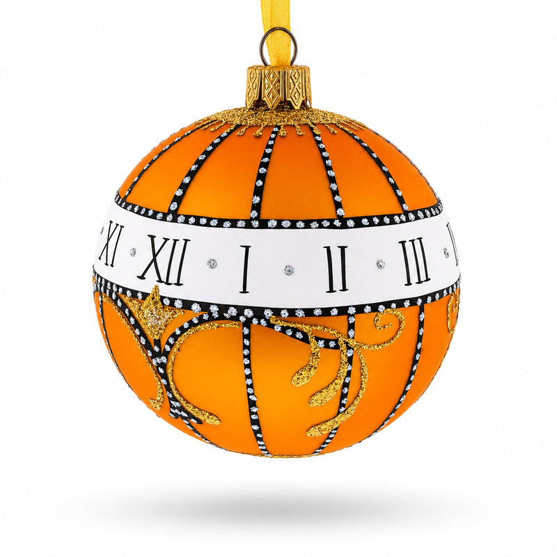 1899 Madonna Lily Clock Royal Glass Ball Christmas Ornament, 3.25 Inches