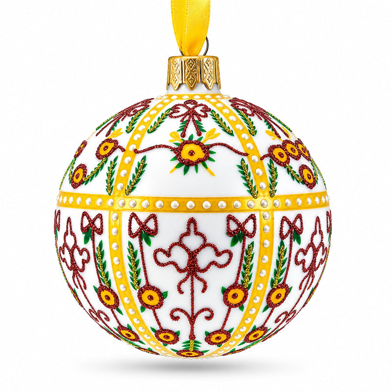 1901 Gatchina Palace Royal Glass Ball Christmas Ornament 3.25 Inches
