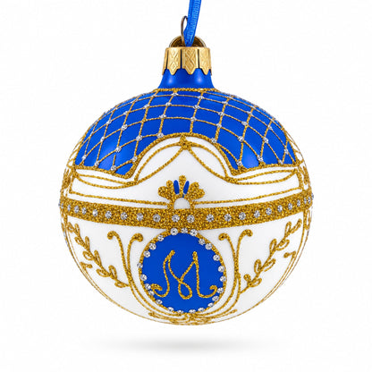 1903 Royal Danish White Glass Ball Christmas Ornament 3.25 Inches