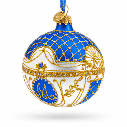 1903 Royal Danish White Glass Ball Christmas Ornament 3.25 Inches