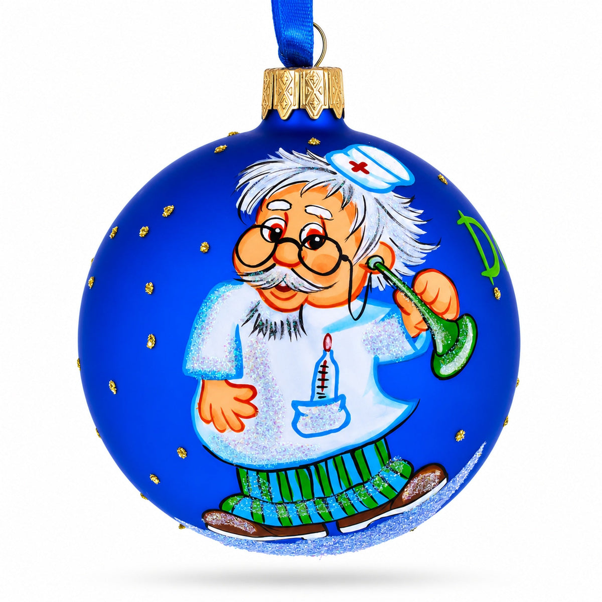The Caring Doctor Glass Ball Christmas Ornament 3.25 Inches