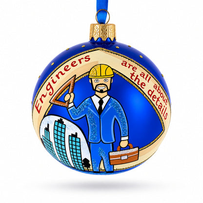 Engineer Glass Ball Christmas Ornament 3.25 Inches