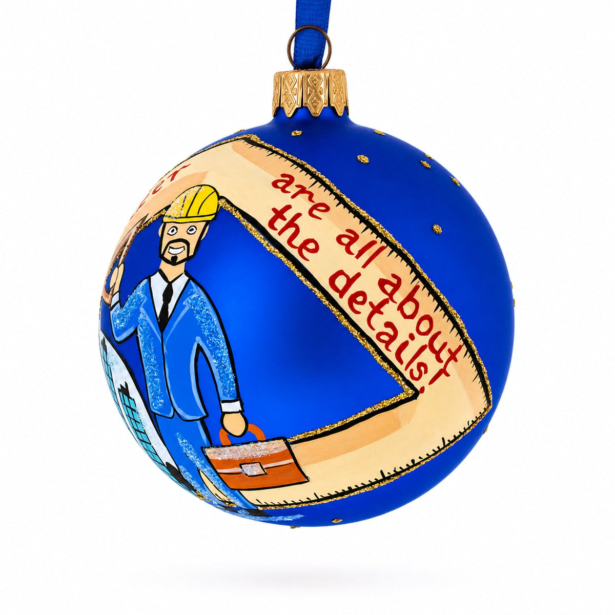 Engineer Glass Ball Christmas Ornament 3.25 Inches