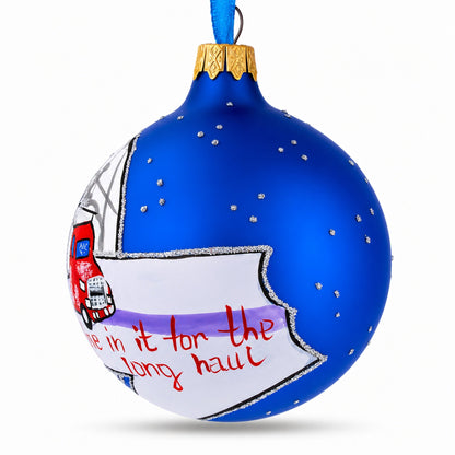 Truck Driver Glass Ball Christmas Ornament 3.25 Inches
