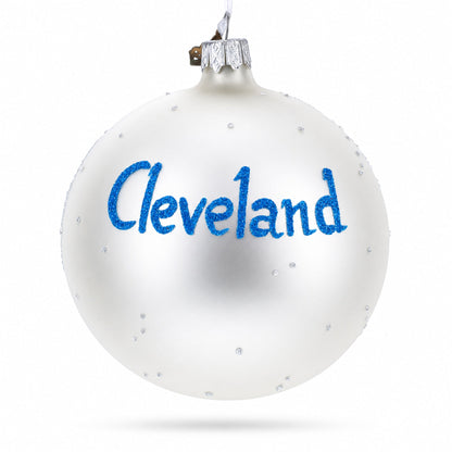 Cleveland, Ohio Glass Ball Christmas Ornament 4 Inches