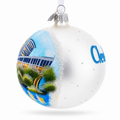 Cleveland, Ohio Glass Ball Christmas Ornament 4 Inches