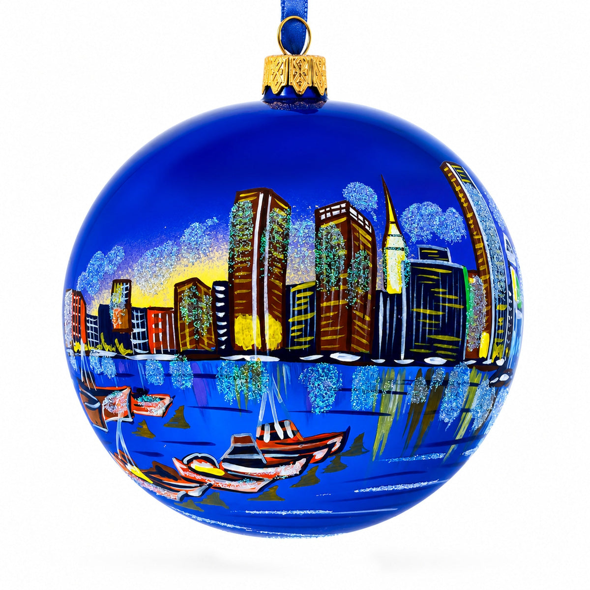 Baltimore, Maryland Glass Ball Christmas Ornament 3.25 Inches