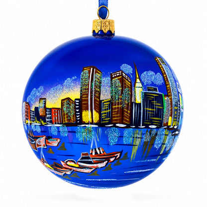 Baltimore, Maryland Glass Ball Christmas Ornament 3.25 Inches