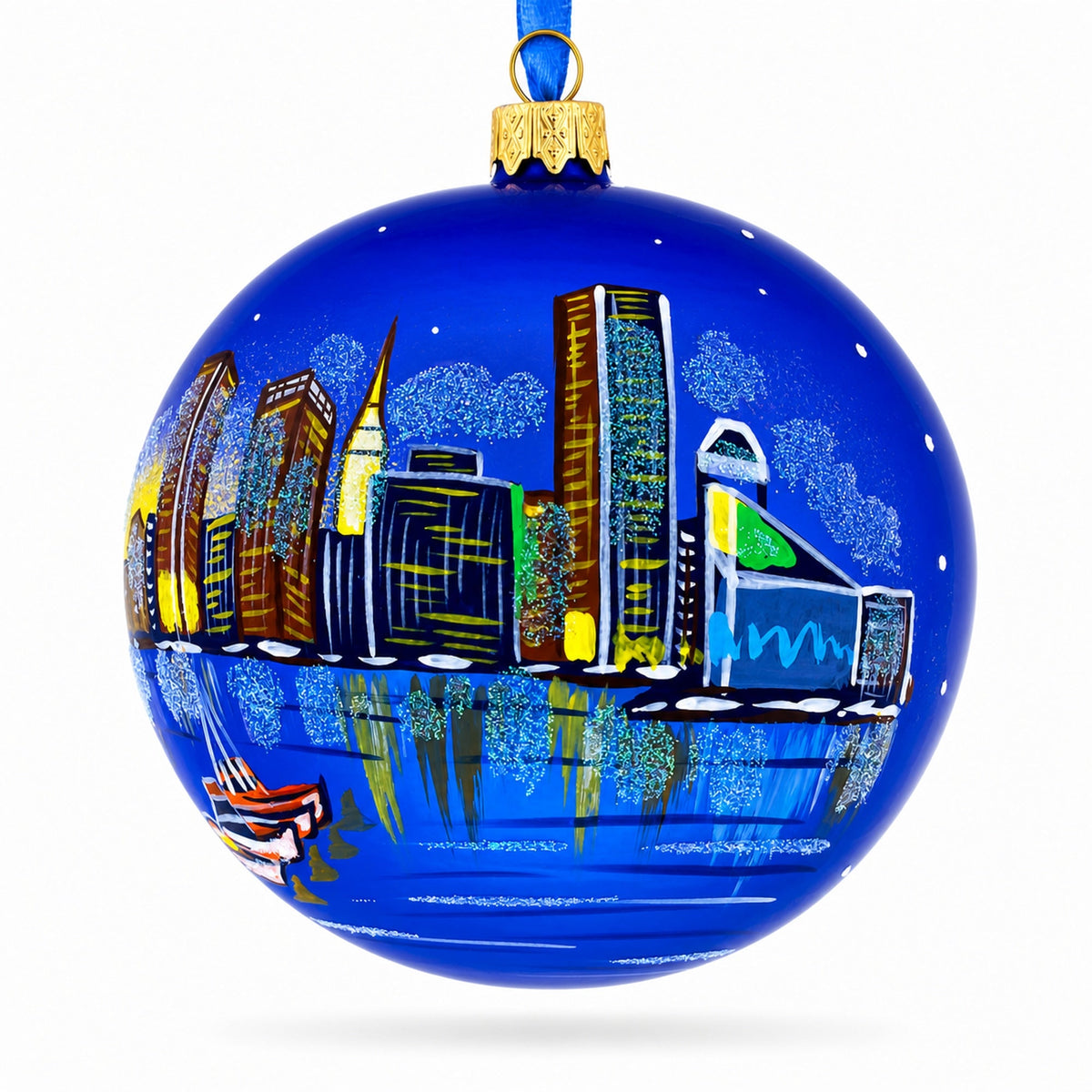 Baltimore, Maryland Glass Ball Christmas Ornament 3.25 Inches