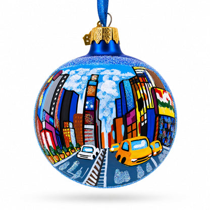 Times Square, New York City Glass Ball Christmas Ornament 3.25 Inches