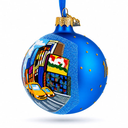 Times Square, New York City Glass Ball Christmas Ornament 3.25 Inches