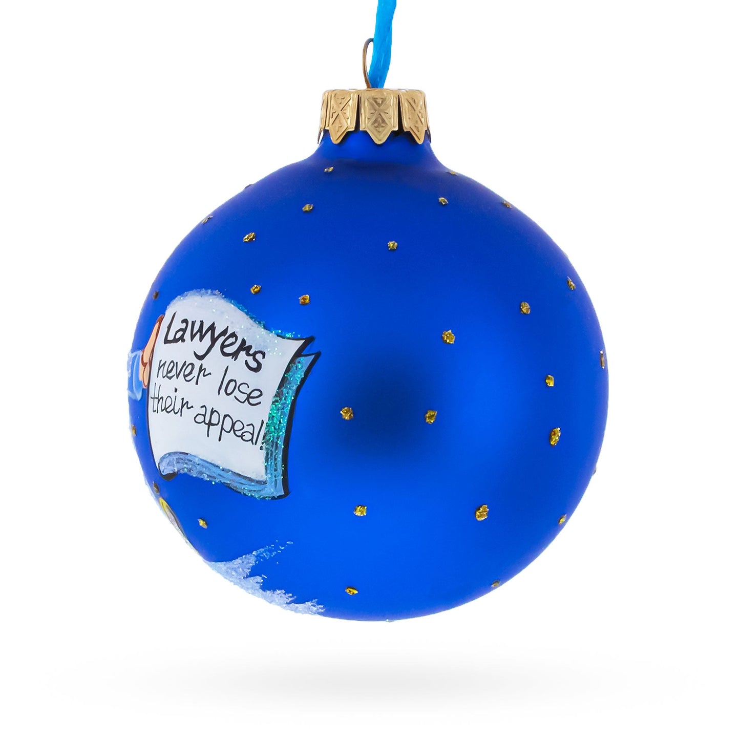 Lawyer with Briefcase Glass Ball Christmas Ornament 3.25 Inches