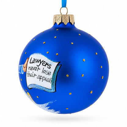Lawyer with Briefcase Glass Ball Christmas Ornament 3.25 Inches