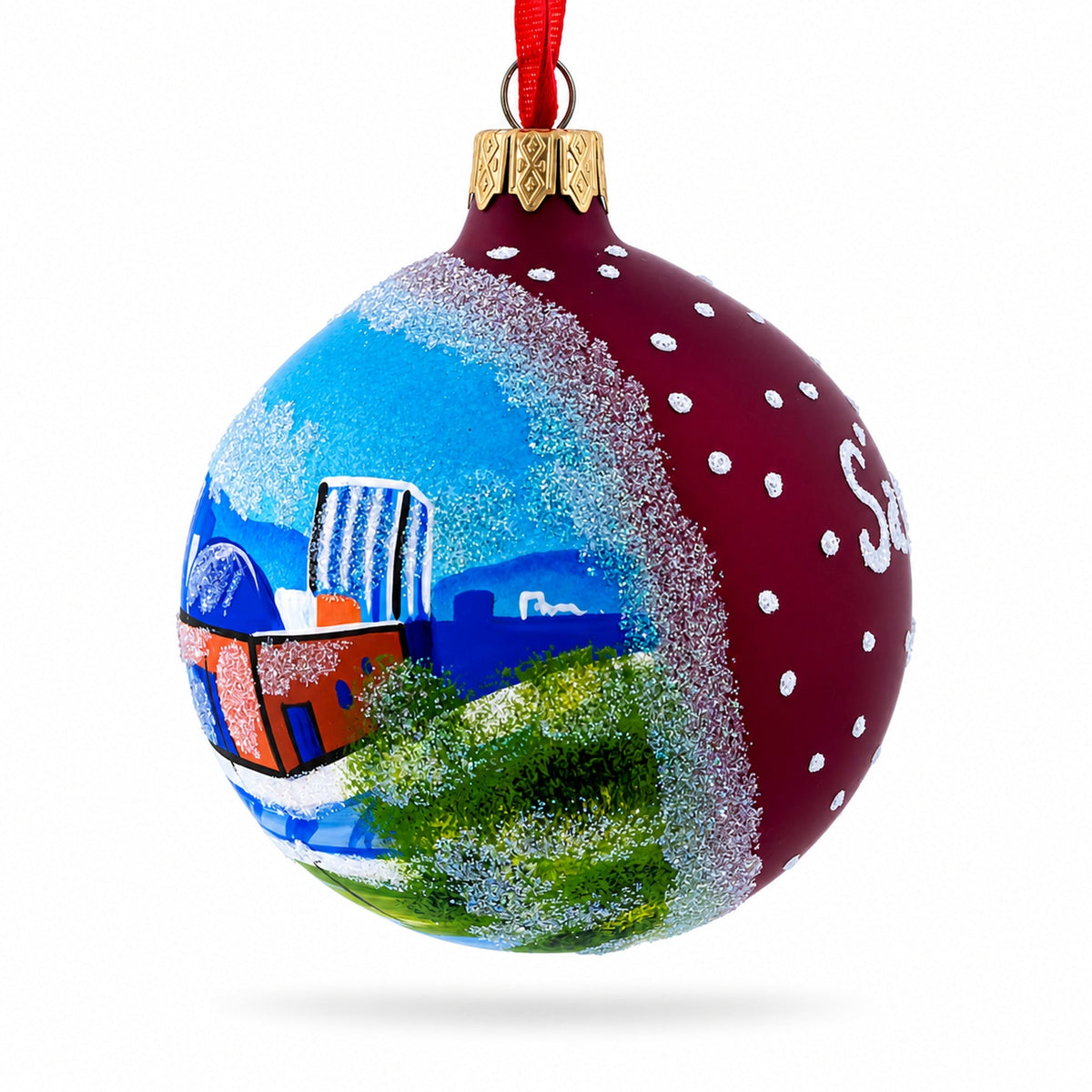 San Jose, California Glass Ball Christmas Ornament 3.25 Inches