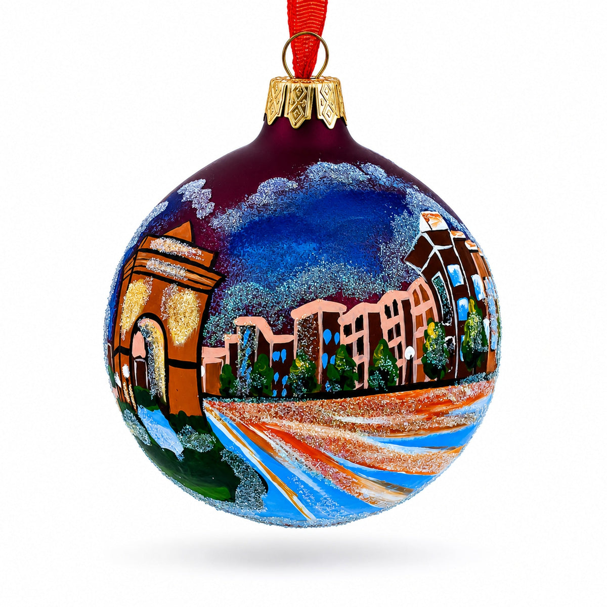 Atlanta, Georgia Glass Ball Christmas Ornament 3.25 Inches