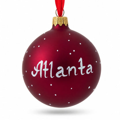 Atlanta, Georgia Glass Ball Christmas Ornament 3.25 Inches