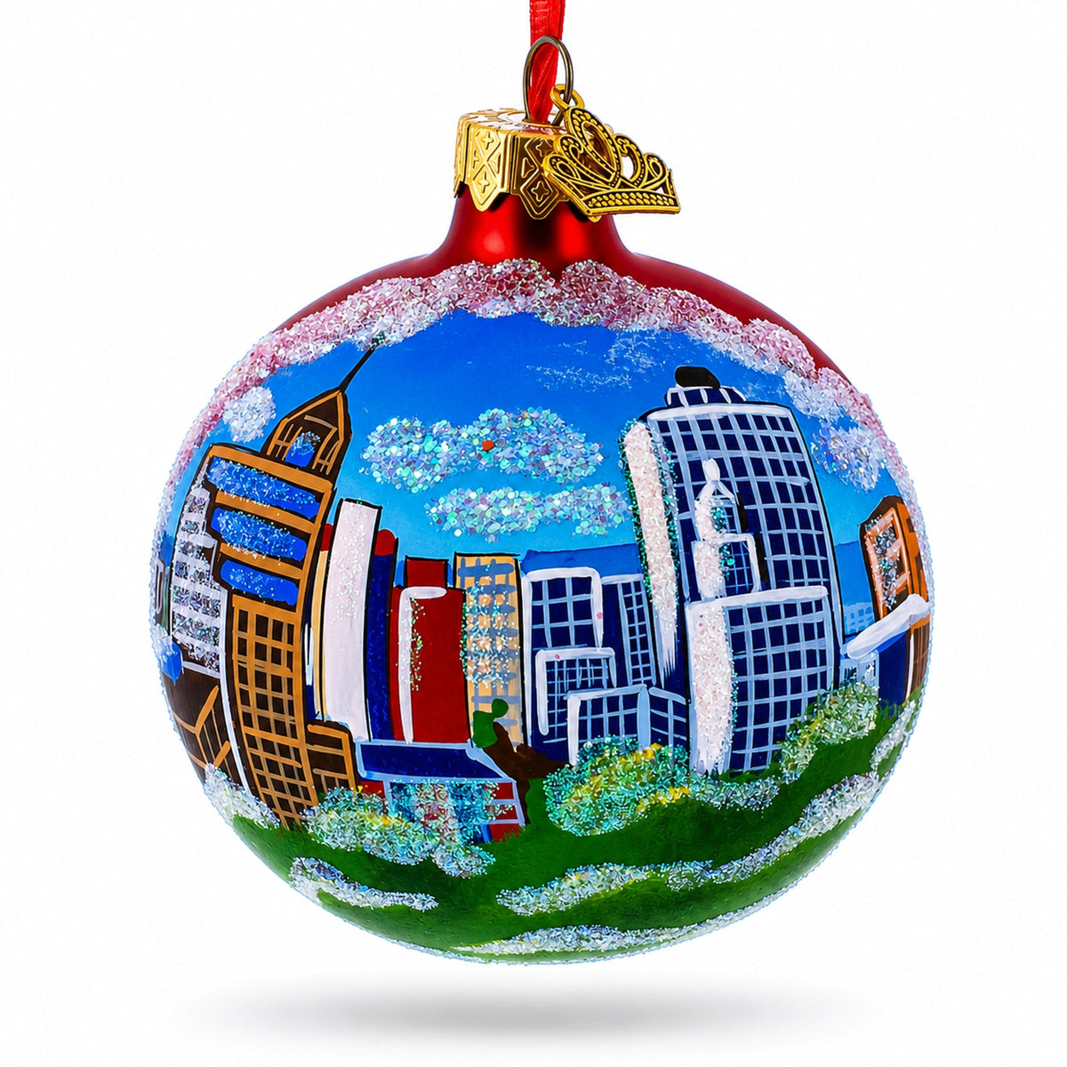 Memphis, Tennessee Glass Ball Christmas Ornament 3.25 Inches