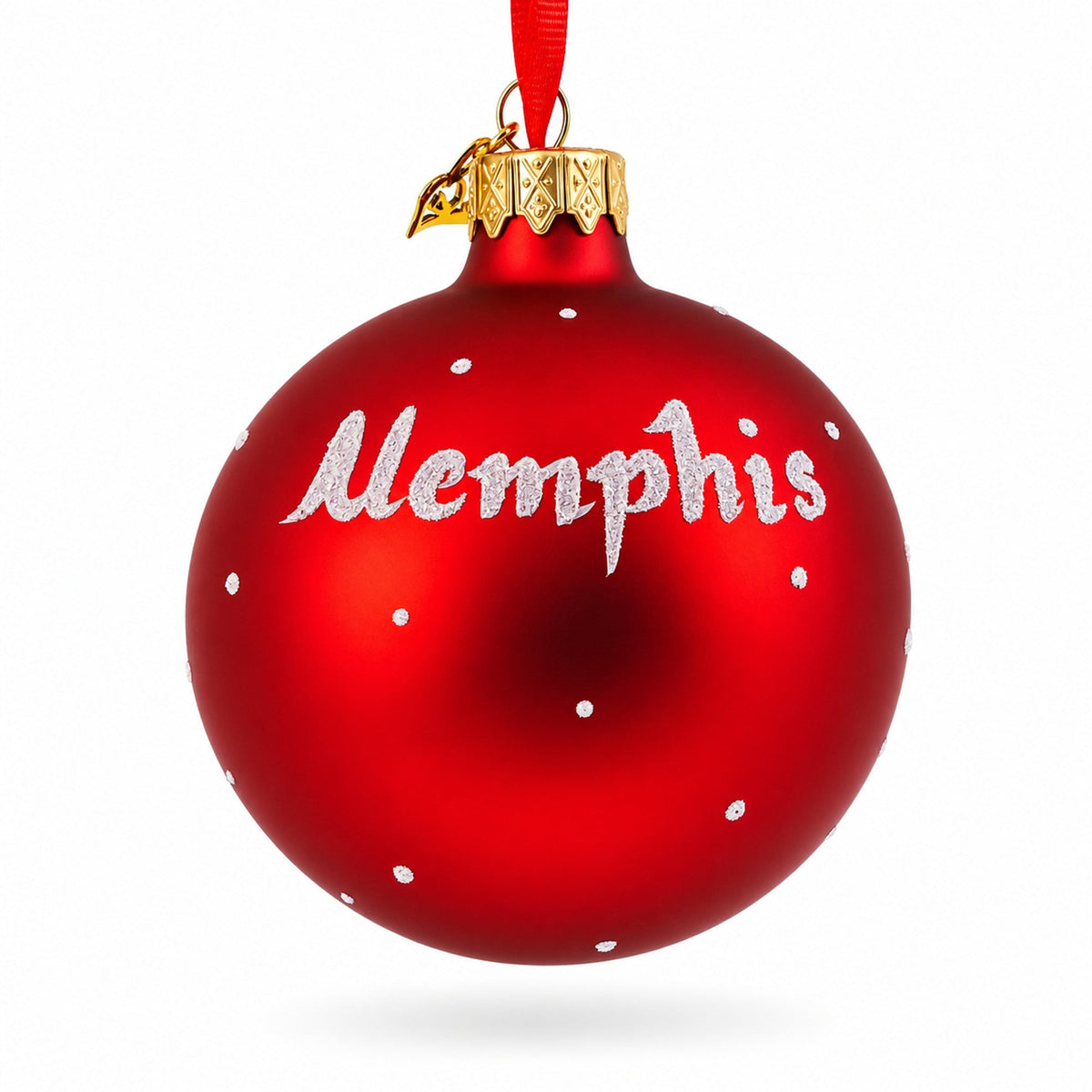 Memphis, Tennessee Glass Ball Christmas Ornament 3.25 Inches