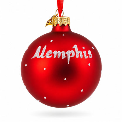 Memphis, Tennessee Glass Ball Christmas Ornament 3.25 Inches