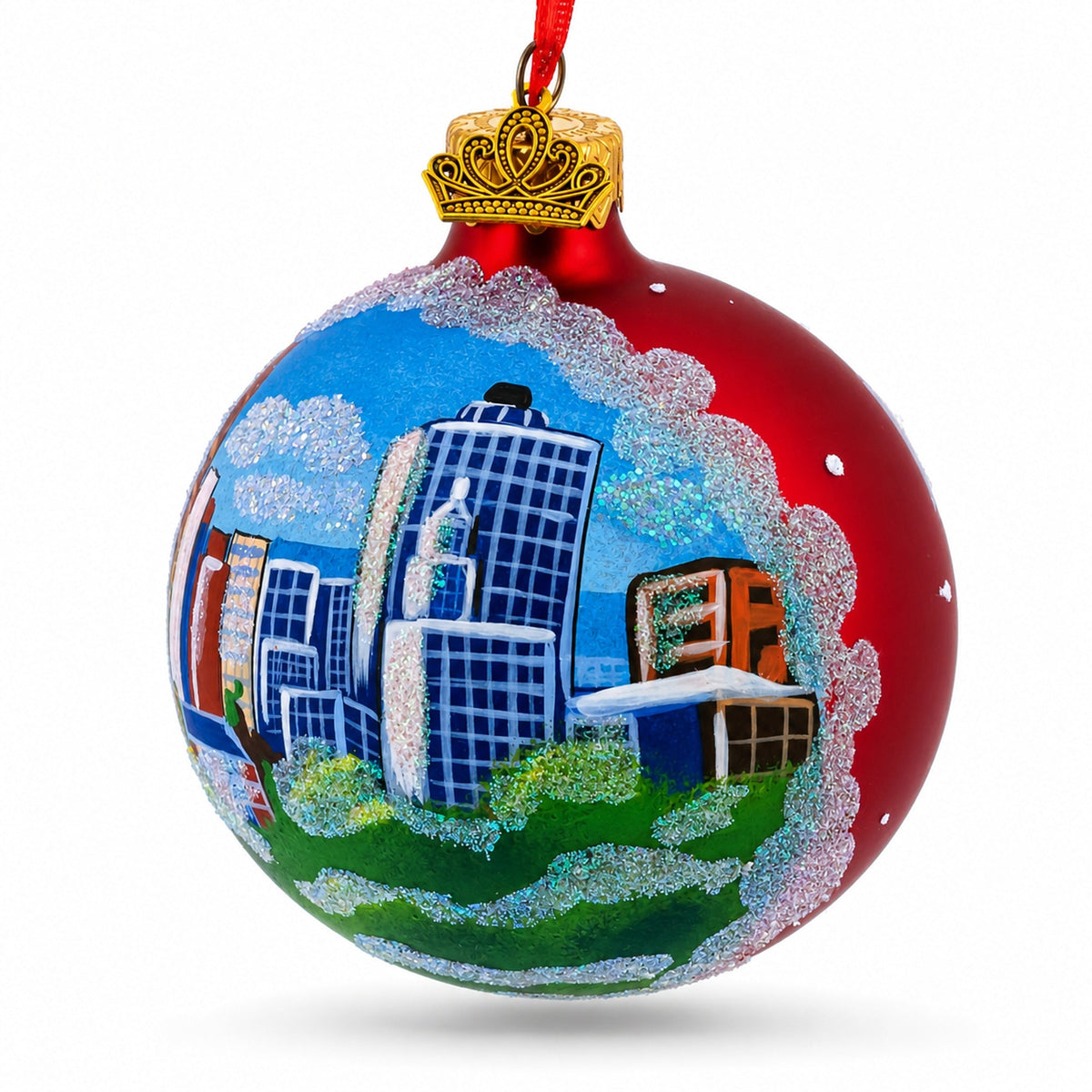 Memphis, Tennessee Glass Ball Christmas Ornament 3.25 Inches