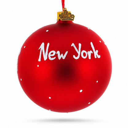 Brooklyn Bridge, New York Glass Ball Christmas Ornament 4 Inches