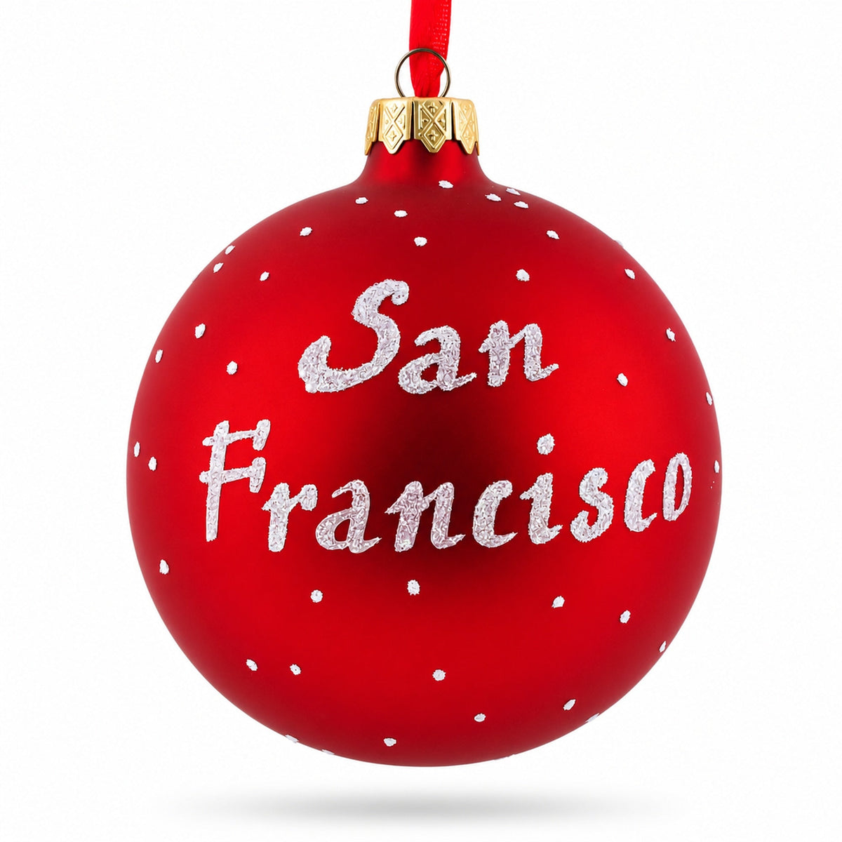 San Francisco Golden Gate Bridge Glass Christmas Ornament 4 Inches