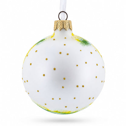 Woodpecker Glittered Glass Ball Christmas Ornament 3.25 Inches