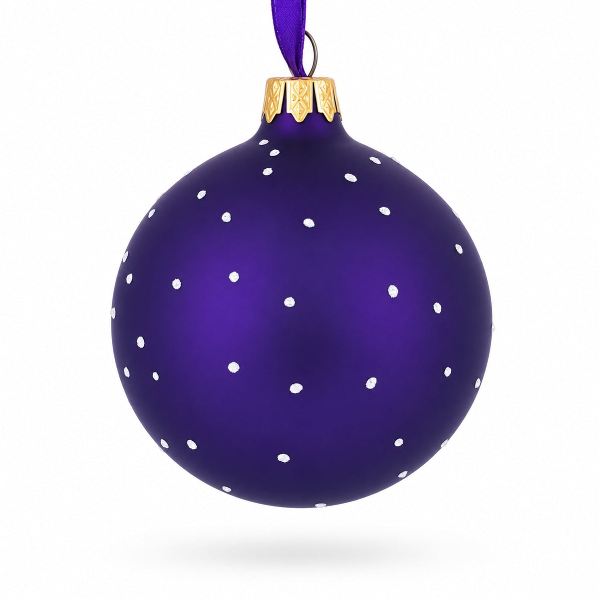 Ballet Dancer on Purple Glass Ball Christmas Ornament 3.25 Inches