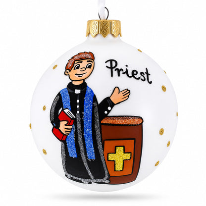 The Priest Glass Ball Christmas Ornament 3.25 Inches
