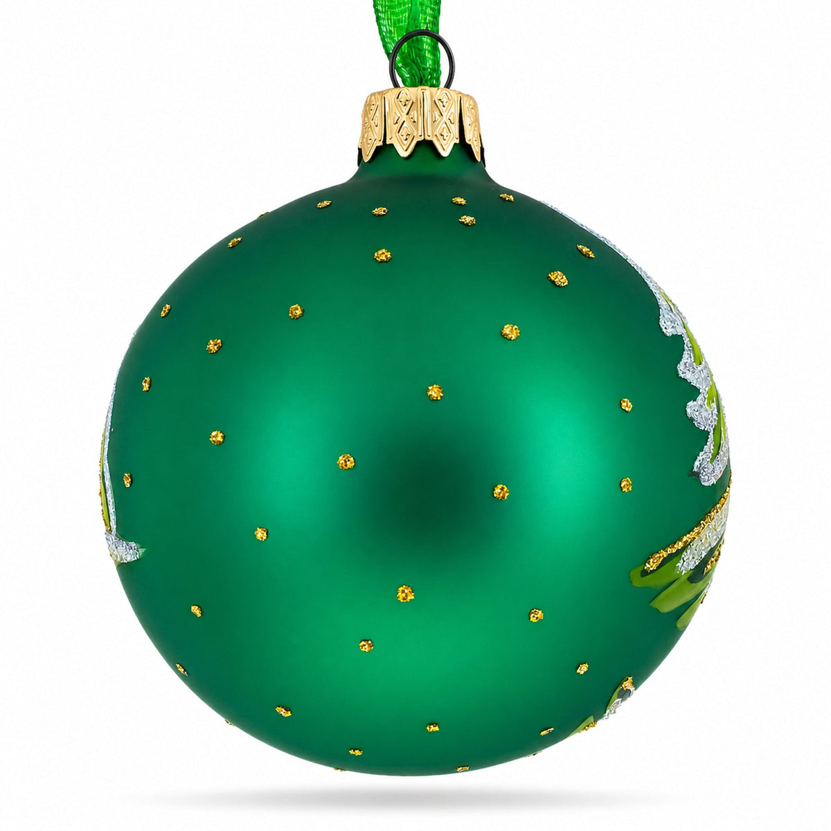 Golf Player Glass Ball Christmas Ornament 3.25 Inches