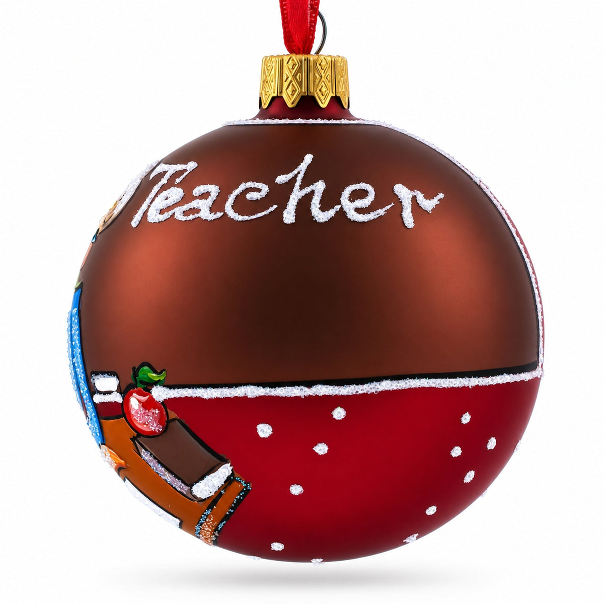School Teacher Glass Ball Christmas Ornament 3.25 Inches